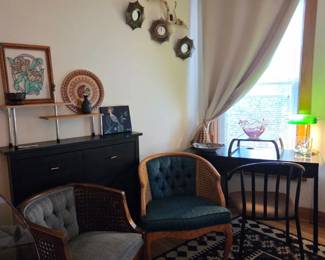 Single cane chairs + more not pictured and desk
