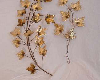 Hollywood Regency: gold leaves, set of 3 (one not shown)