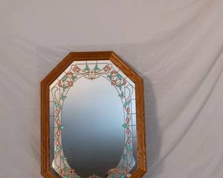MCM octagon stained glass appearance mirror 