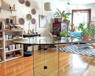 Pace Collection Table easily seats 4, about 42" diameter