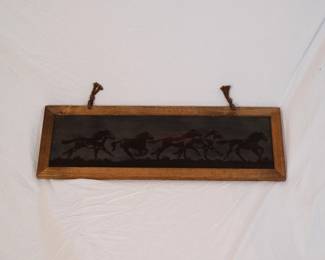 framed art:  wild horses in the night, Americana