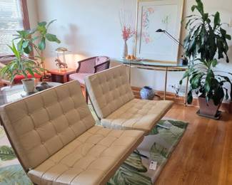Vintage Barcelona-Style Lounge Chairs