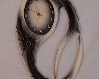 Neo goth leather art clock.