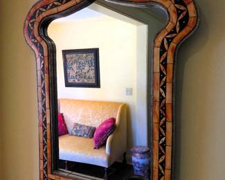 Moroccan bone inlay mirror