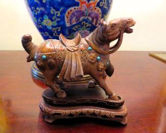 Chinese carved wood horse