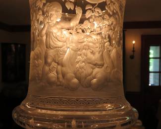 Large etched crystal pokal