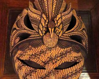 Bali batik wooden mask