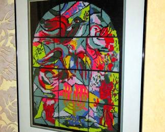 Needlepoint of Marc Chagall's "Asher Window"