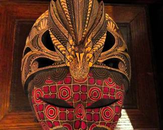 Bali batik wooden mask