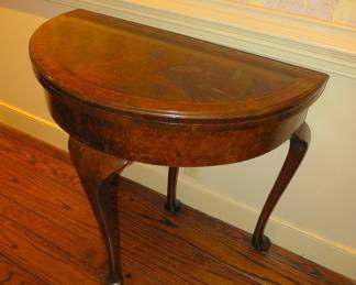 George III burled walnut game table