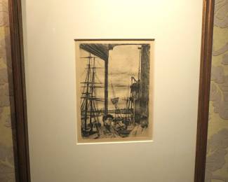 (BID ITEM) James McNeil Whistler "Rotherhithe" etching 6th state