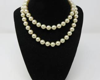 Cultured pearl & 14k double strand necklace