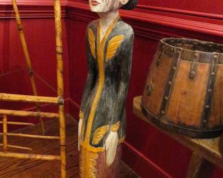 Pair Loro Blonyo wooden wedding statues