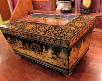 19th century Regency penwork tea caddy
