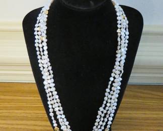 14k & freshwater pearl 4 strand necklace