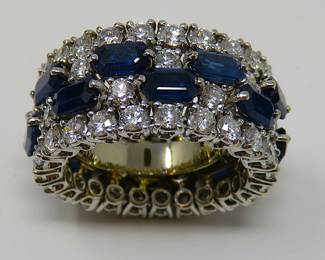 18k diamond & sapphire ring