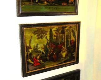 18th & 19th cent. reverse prints on glass
