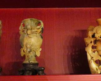 Chinese carved soapstone vases