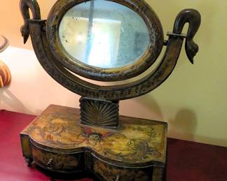 Antique gooseneck vanity mirror