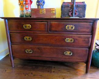 Antique campaign style chest of drawers