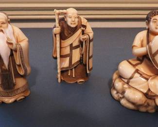 Japanese Netsuke carved bone figures