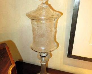 Large etched crystal pokal
