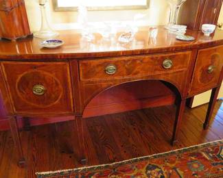 George III inlaid mahogany sideboard