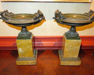 Pair 19th cent. French Empire grand tour tazzas