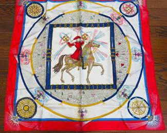 Hermes full size silk scarf