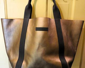Brunello Cucinelli metallic leather tote