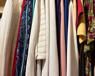 Women’s clothing in master bedroom closet 
