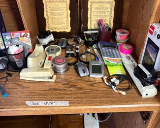 Office off kitchen -desk items 