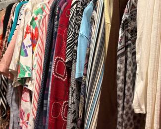 Women’s clothing in master bedroom closet 