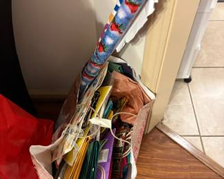 Wrapping paper in bedroom