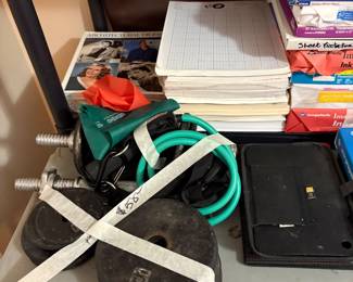 Office off kitchen - gym items 