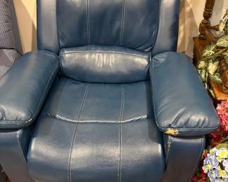 Blue Recliner (as is) in living room