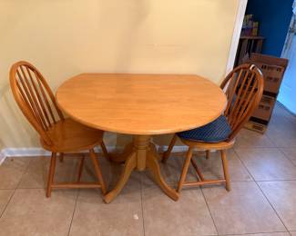 Table folds down on both sides - sold with 2 matching chairs