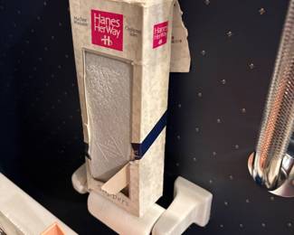 Hanes stockings in small bathroom off Laundry