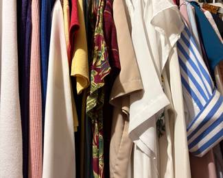 Women’s clothing in master bedroom closet 
