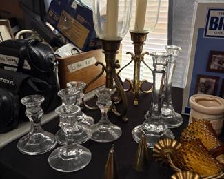 Office off kitchen - candle holders 