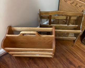 Office off kitchen - vintage (2) magazine racks 