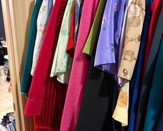 Women’s clothing in master bedroom closet 