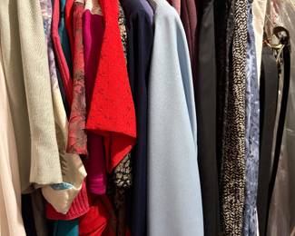 Women’s clothing in master bedroom closet 