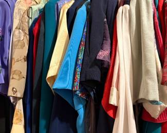 Women’s clothing in master bedroom closet 