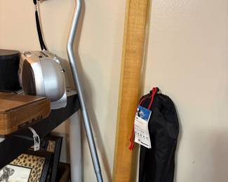 Office off kitchen - cane, tripod & more