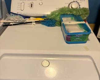 Maytag washer and miscellaneous on top of washer