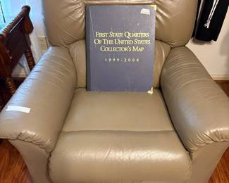 Leather recliner in bedroom 