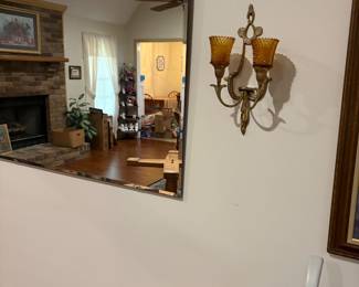 Living room - large mirror & 2 matching decor on each side