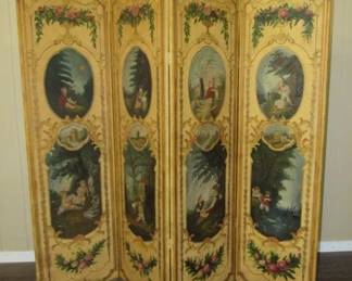 Room Divider w/Painted Scenes 