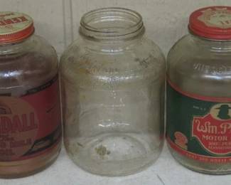 1940's Kendall & WM. Penn Motor Oil Glass Jars